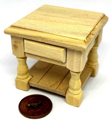 Dolls house wooden side table - house,
