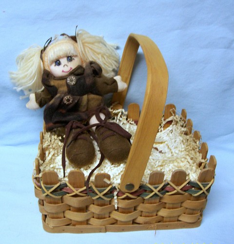 Wooden basket moveable - basket, handle/
