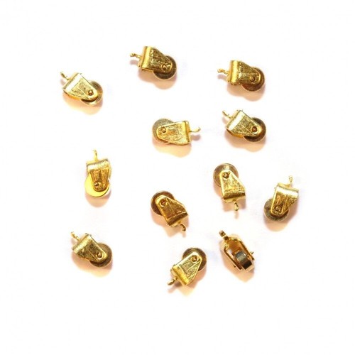 Dolls house brass casters 12pc - house,