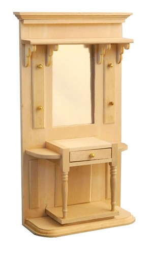 Dolls house hall - dolls, natural